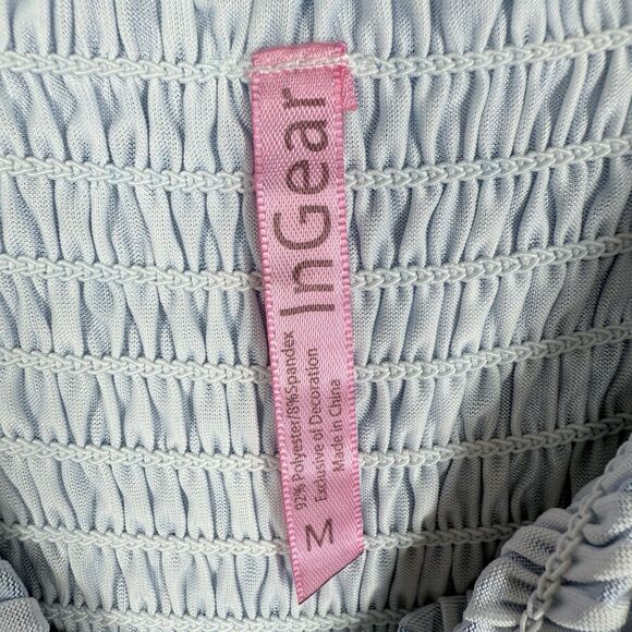 In Gear Dress Womens Sz M Smocked Sundress Vibrant Graphic Print Beachy Coverup - Picture 6 of 12